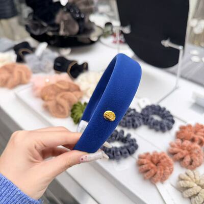 12.29韩国东大门reina发饰纯色丝绒金标发箍