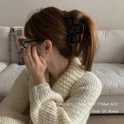 韩国发饰ins优雅少女蝴蝶结亚克力盘发抓夹复古气质简约鲨鱼夹子