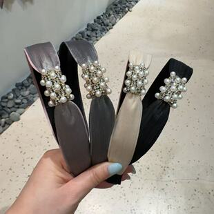 3.15韩国东大门baket发饰细闪亮面珍珠水钻发箍窄边