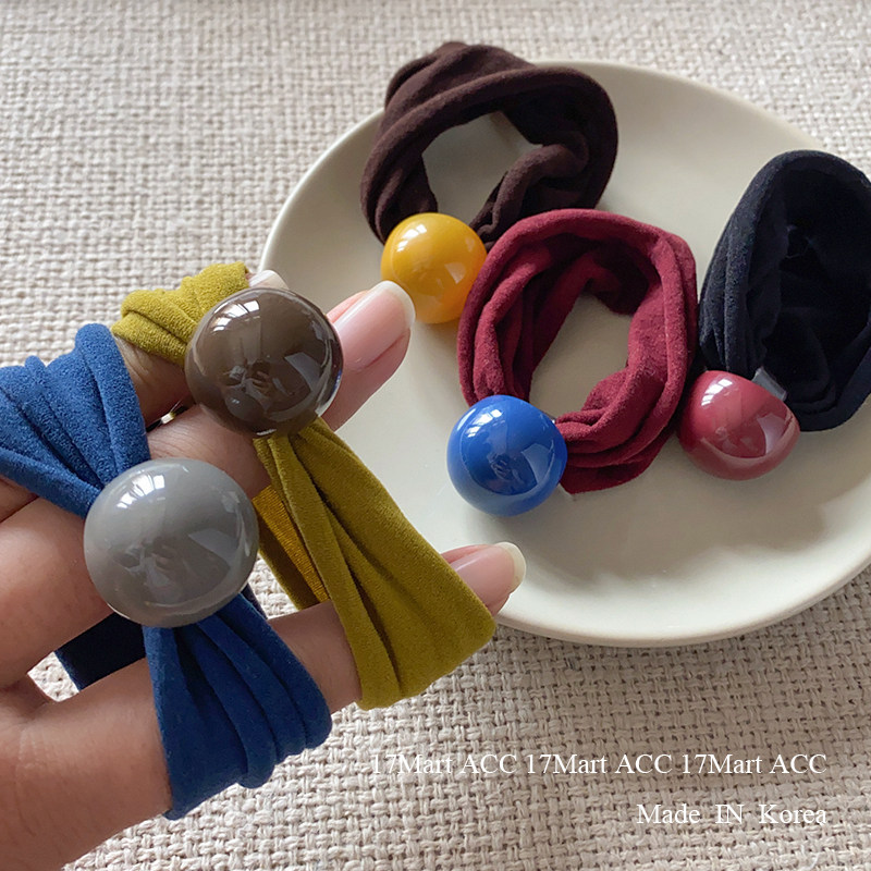 韩国秋冬彩色圆球发圈高弹力发绳不缠发头绳皮筋高马尾皮筋