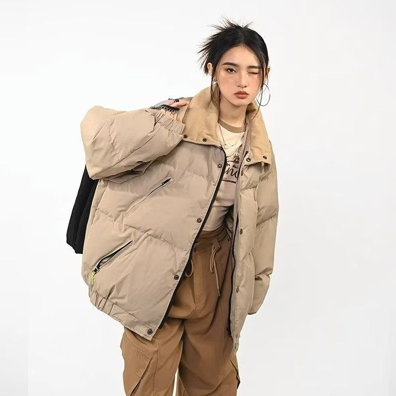 美式简约棉服外套女冬季