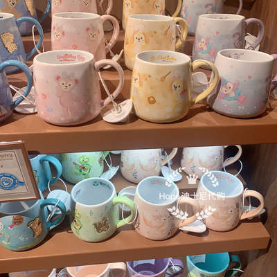 达菲玲娜贝儿星黛露金属浮雕马克杯水杯子陶瓷杯 上海迪士尼