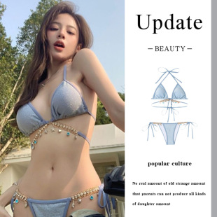 泳衣女网红比基尼休闲性感聚拢沙滩度假遮肚显瘦纯欲风ins风泳装