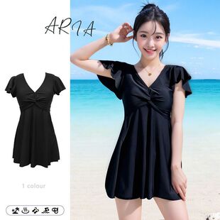 大码 游泳衣女成人保守遮肉显瘦微胖mm宽松防走光连体大胸超仙ins