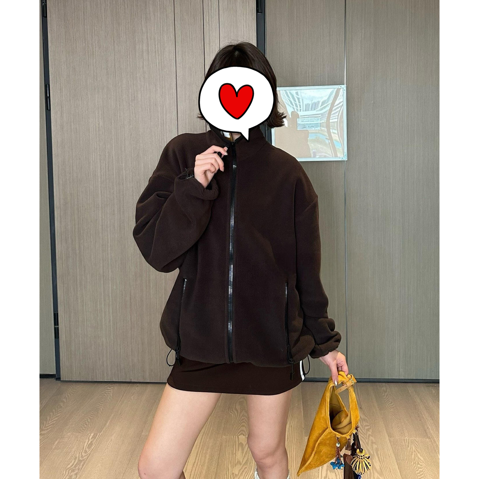 Juicefish城市机能风！自留！m摇粒绒拉链乌木棕外套25秋冬新款