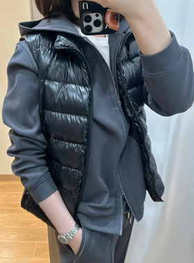 Juicefish经典Tib*立领连帽90白鹅绒羽绒马甲背心外套男女情侣款