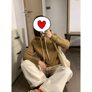 Juicefish刺绣小马老钱风秋冬BI入好穿显瘦加绒连帽卫衣休闲上衣