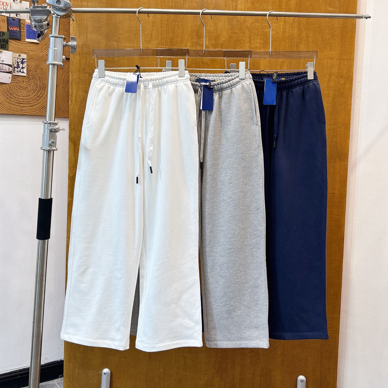 Juicefish上身太暖!秋冬加绒保暖垂坠感马刺绣松紧腰直筒休闲裤女