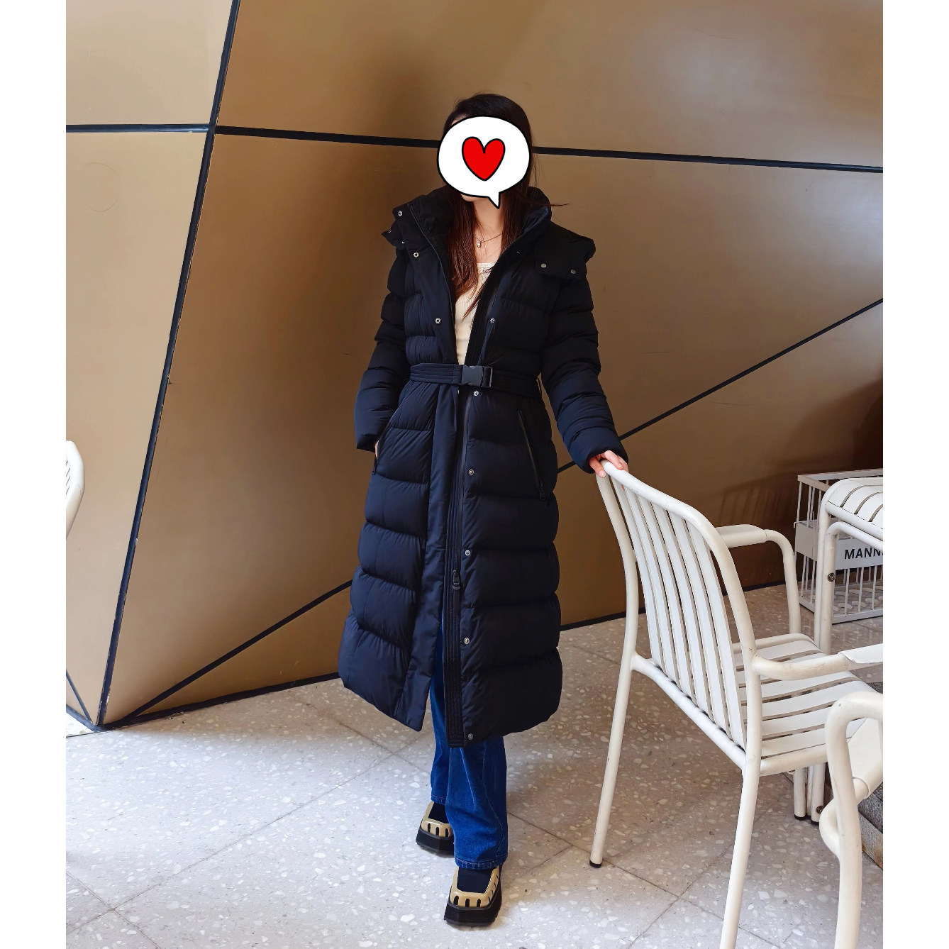 juicefish修身保暖!王炸!秋冬CORALIA可拆卸连帽腰带中长款羽绒服