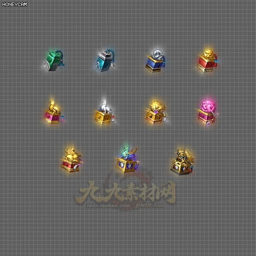 传奇首饰素材 印记内观11组 四格特殊首饰法宝 PNG格式 FB206