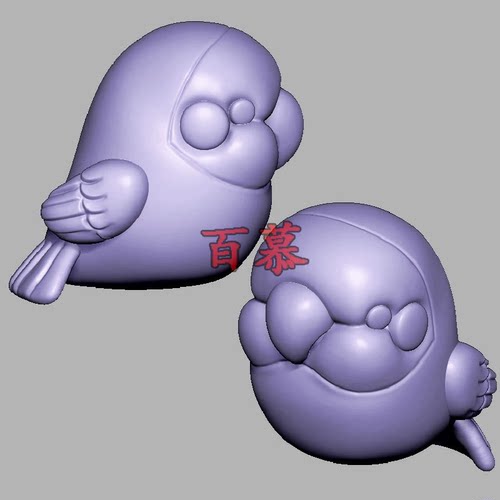 鹦鹉小鸟动物鸟三维立体图圆雕图STL文件雕刻机3D模型3008