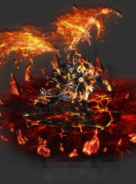 传奇boss怪物燃炎神魔八方向魔幻怪物自定义特效怪物PNG序列帧素