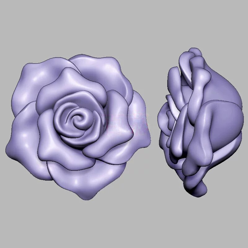 花朵花件玫瑰花三维立体图圆雕图雕刻机stl文件3d打印模型2316