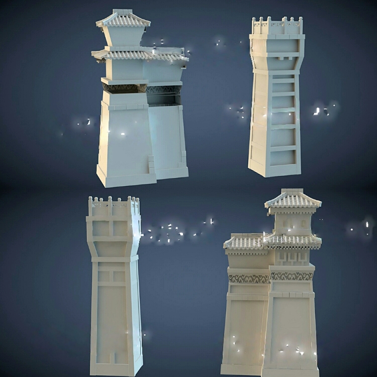 3dmax maya c4d fbx obj古代建筑塔楼箭塔文件模型 非实物A768