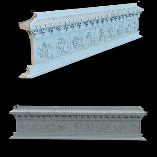 3d打印文件 故宫古建筑影墙影壁九龙壁stl格式模型 非实物E192