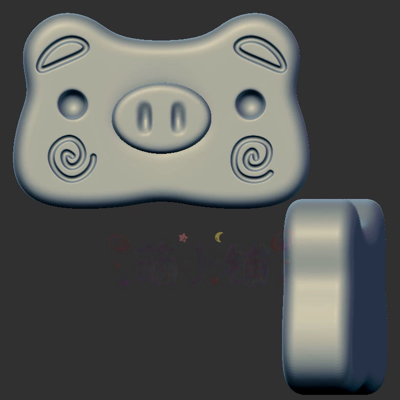 小猪饼干猪猪三维立体图3d打印stl文件圆雕图雕刻机3d模型2317