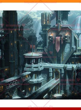 Kitbash3D Iron Forge 钢铁熔炉矮人城堡模型贴图 Blend FBX OBJ