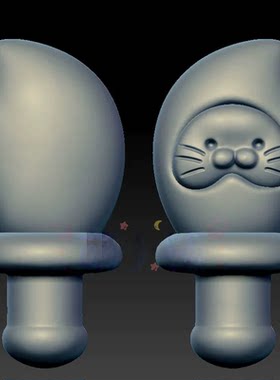 猫脸刀子小刀小猫刀三维立体图圆雕图stl文件雕刻机3d模型1355