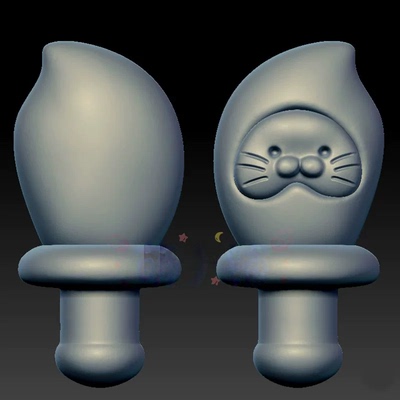 猫脸刀子小刀小猫刀三维立体图圆雕图stl文件雕刻机3d模型1355