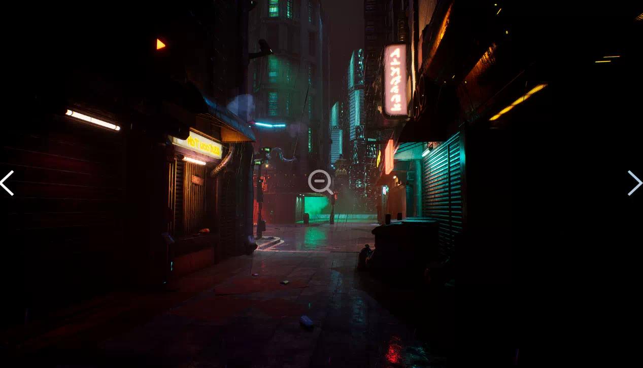 虚幻ue5赛博朋克场景素材 精品城市街道模型材质夜景霓虹灯