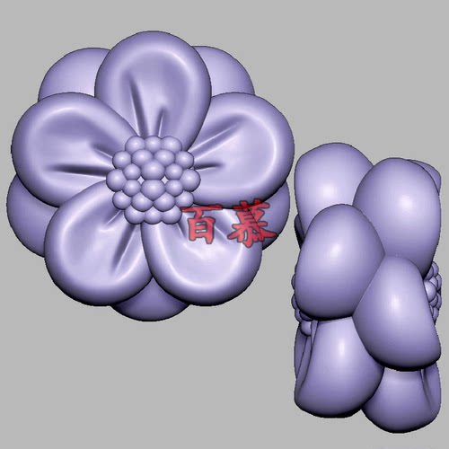 花小花花件三维立体图3d打印STL文件圆雕图电脑雕刻机3D模型086