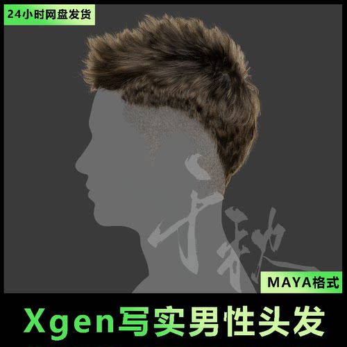 13Maya/xgen影视3A写实头发/人物毛发/帅哥毛发短发/有导入教程