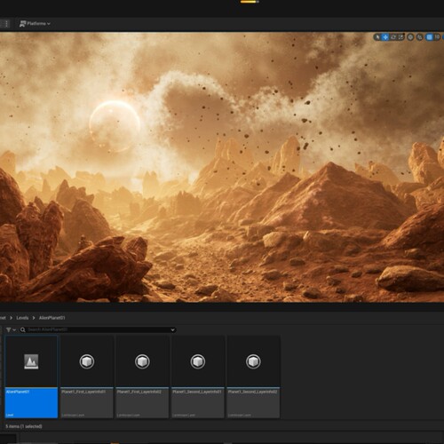 UE5.3沙漠雪景Alien Planets Environment w Planet Creator PCG