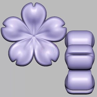 花朵樱花三维立体图圆雕图STL文件雕刻机3D模型757
