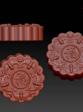 三维立体图圆雕图3d打印stl格式月饼图模型3d模型1724