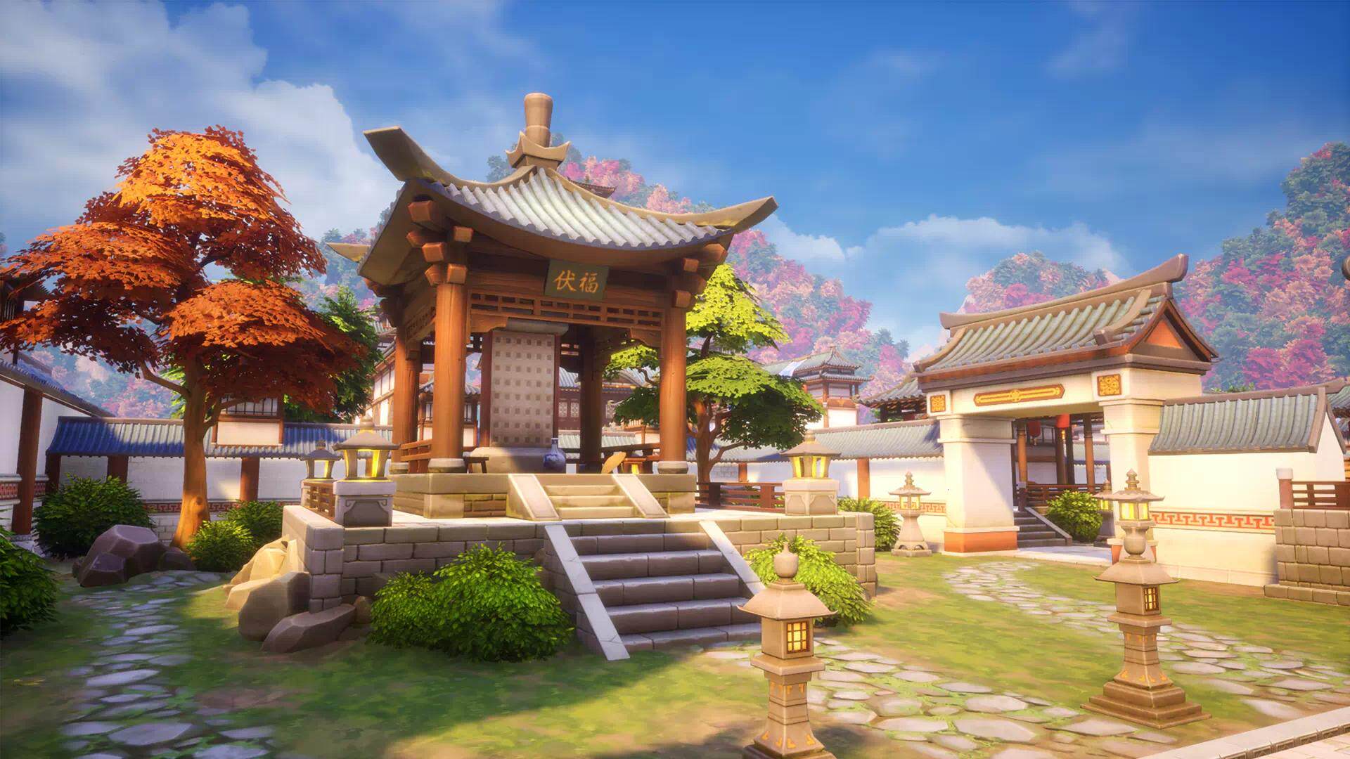 ue4ue5卡通风格化中式古建筑宫殿fantasy asian palace asset pac
