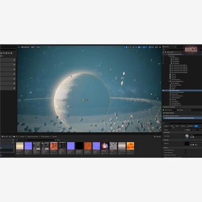 UE5外星球行星环陨石小行星带Space Scene for Unreal Engine 5