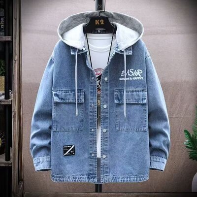也牛新款牛仔外套男休闲宽松夹克
