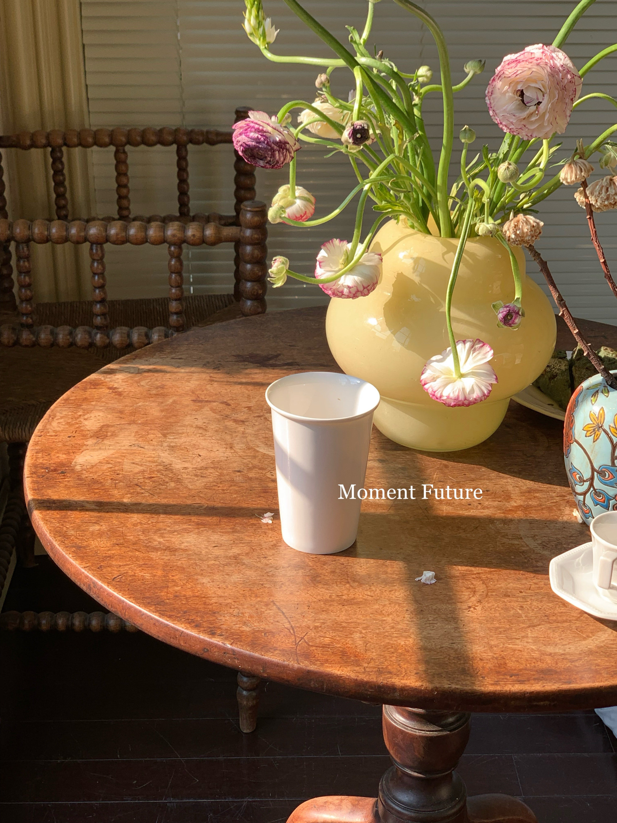 Moment Future复古简约纯白陶瓷水杯咖啡杯花瓶插花器花陈列摆件