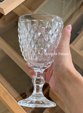 Moment Future现代简约法式复古高脚玻璃水杯装饰品摆件插花容器