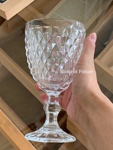 Moment Future现代简约法式复古高脚玻璃水杯装饰品摆件插花容器