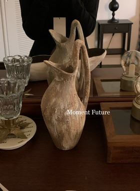 Moment Future侘寂风复古陶瓷花瓶摆件室内陈列装饰品做旧仿石头