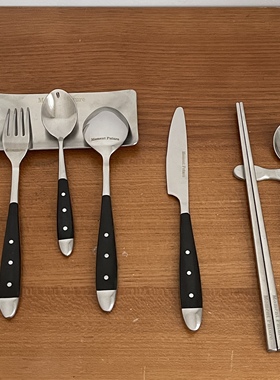 Moment Future餐具黑色不锈钢简约五件套刀叉勺套餐咖啡匙西餐刀