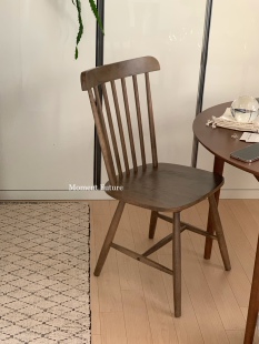 Moment 韩系复古单人椅餐桌椅实木简约ins中古风椅子 Future日式