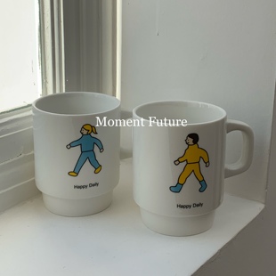 Future韩国ins风情侣陶瓷马克杯咖啡杯水杯可爱家用复古风 Moment