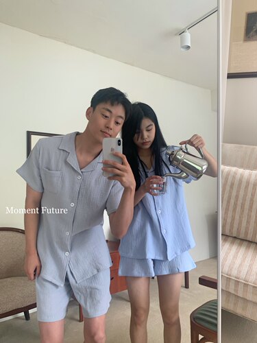 男女人棉简约舒服情侣睡衣