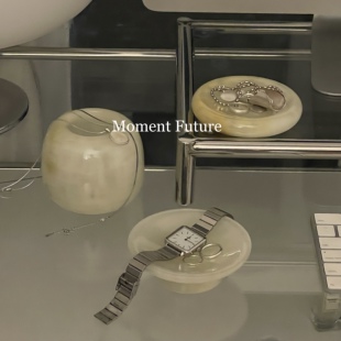 Moment Future天然玉石饰品收纳大理石首饰碟摆件中古风