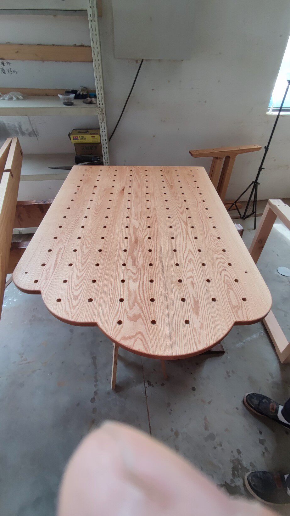 红橡木纯实木板材定制洞洞板造型可定来图定制北美红橡木桌面板