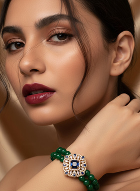 奢华锆石玛瑙手串手链女首饰手饰