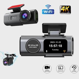 4K行车记录仪带WIFI手机互联带GPS双镜头高清超广角夜视车载跨境