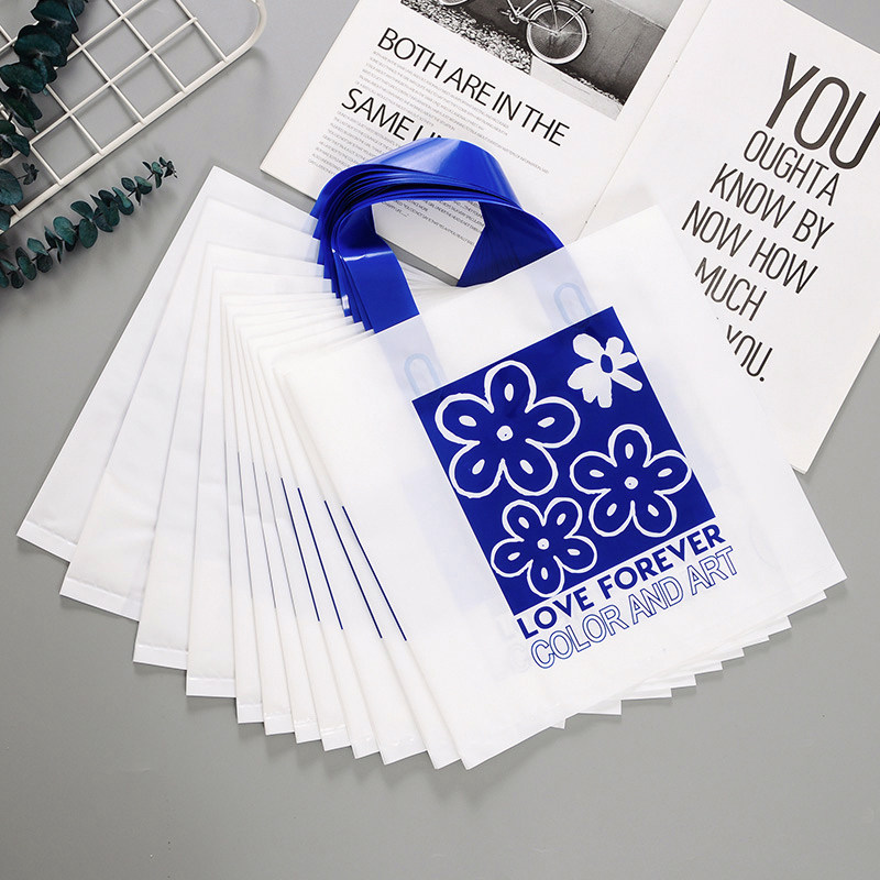 新款克莱因蓝手提袋塑料包装袋女装店袋子手拎袋定做礼品袋购物袋