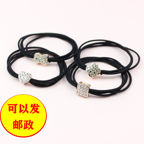 四叶草10个高弹力满钻大肠发圈