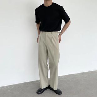 西裤 可调节腰袢宽松直筒韩版 绅士休闲商务西裤 Gssu原创西裤