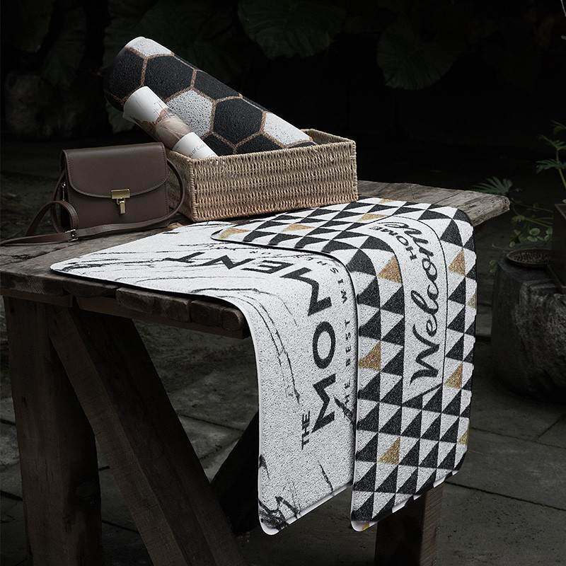 Japan North Fan Store in black and white Geometry register and obtain a residence permit Doorway The door Mat household carpet non-slipin the Home Fabric , Mat  category - from Buy2taobao.com to provide professional Taobao agent buy service