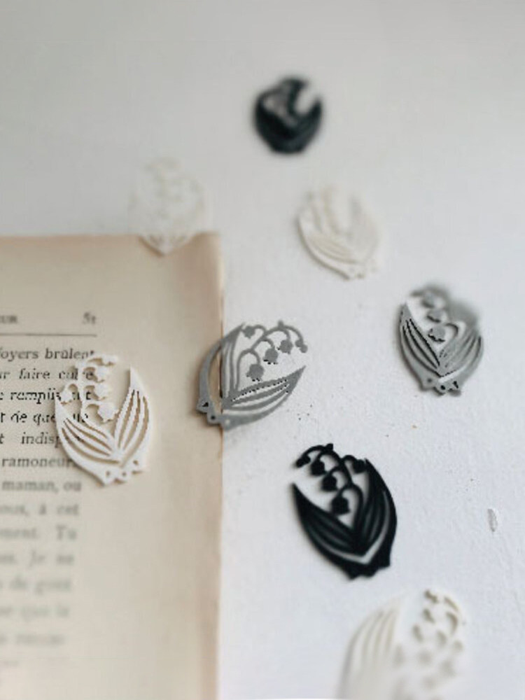 일본 클로버 아나노 은방울꽃 종이 클립 아름다운 복고풍 중공 종이 클립 책갈피 장식 클립 15 개