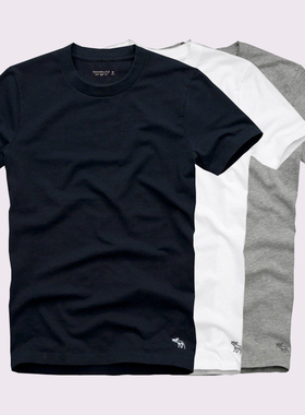 特价清仓美国AF短袖T恤男夏装圆领纯棉经典小鹿刺绣标青年打底衫